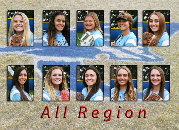 Ten CCC softball players made the D-I All-Conference/Region VI teams. It is the first time in school history 10 softball players on one team have received this recognition.